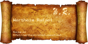 Wertheim Rafael névjegykártya